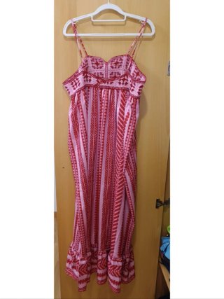 Vestido largo estampado combinado XL