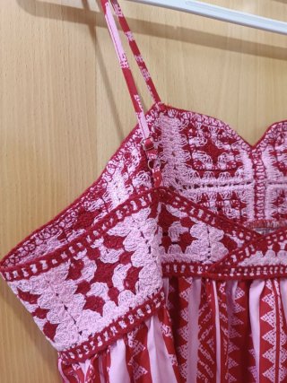Vestido largo estampado combinado XL