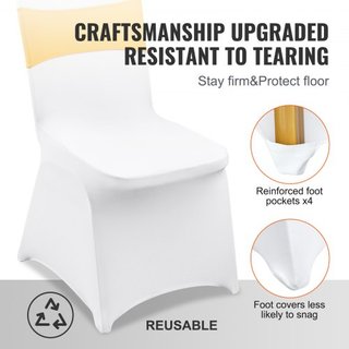 Cubiertas de Sillas Plegables de Spandex Elástico, Cubierta de Silla Universal Ajustada con Lazos para Sillas, Fundas Protectores Removibles y Lavables, para Bodas, Vacaciones, Banquetes, Fiestas,...