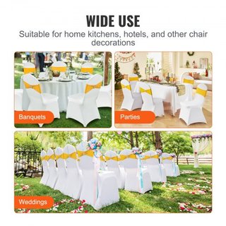 Cubiertas de Sillas Plegables de Spandex Elástico, Cubierta de Silla Universal Ajustada con Lazos para Sillas, Fundas Protectores Removibles y Lavables, para Bodas, Vacaciones, Banquetes, Fiestas,...