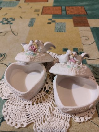 Joyeros de cerámica con pájaros