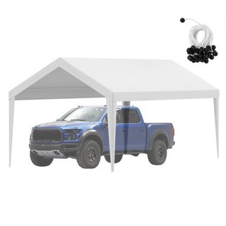 Cubierta de Carport de Reemplazo 6100 x 3040 mm, Carpa de Refugio para Garaje, Lona Pesada Impermeable y Protegida contra UV, Instalación Fácil con Bungee de Bola, Blanca (Solo Cubierta Superior, ...