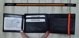 CARTERA MONEDERO PIEL CIERRE BANDERA + REGALO PULS
