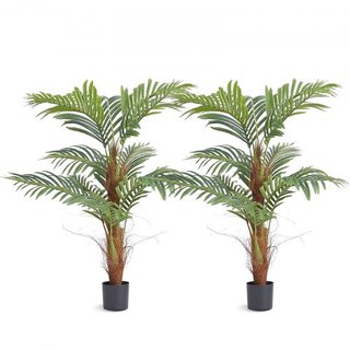 Árbol de Palma Artificial, Planta Falsa de 4 PIES de Altura, Material PE Seguro y Protección Antivuelco, Planta de Bajo Mantenimiento, Árbol Falso Verde Realista para Decoración de Oficina en Casa...