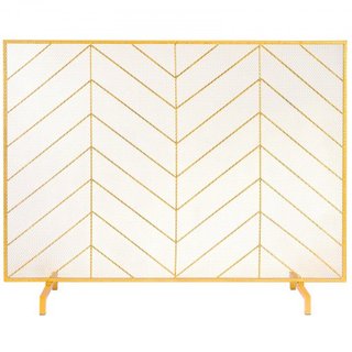 Pantalla de Chimenea de Panel Único, Pantalla de Chimenea de Malla de Hierro Resistente, Cubierta de Protección contra Chispas de 980(L) x758(H)MM, Instalación Simple, Rejilla de Fuego Independien...