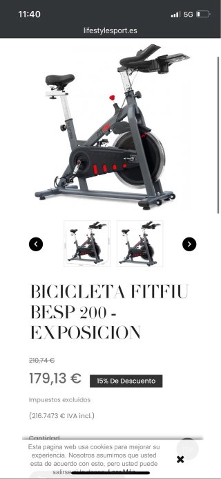 Bicicleta Spinning Fitfiu BESP200