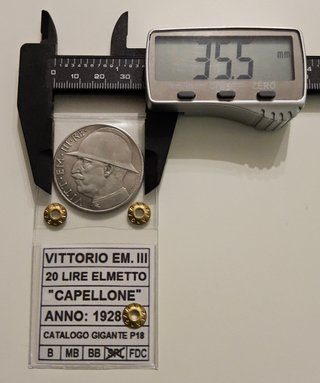20 Lire Elmetto 1928 Vittorio Em. III