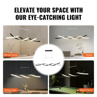 Lámparas de Araña Modernas, 24W, Luz Colgante LED Regulable con Control Remoto, Pantalla de Silicona, Lámpara de Techo con Temperatura de Color Ajustable de 3000K-6000K para Cocina y Comedor
