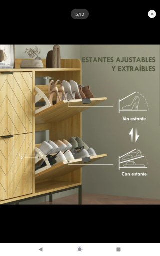 Zapatero estrecho 16 pares 110x23,5x95,5cm