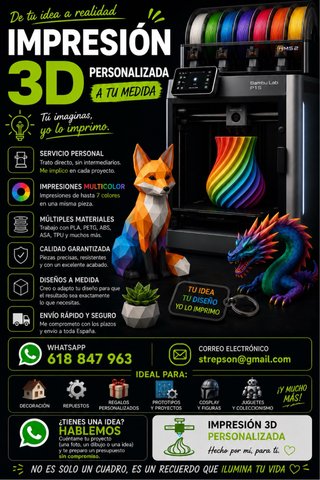 Impresión 3D personalizada | Hasta 7 colores