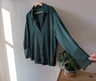 Camisa Zara verde botella Talla XXL