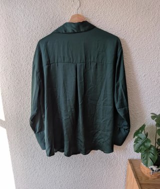 Camisa Zara verde botella Talla XXL
