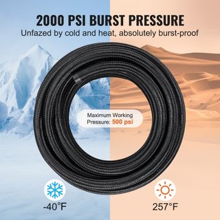 Kit de Línea de Combustible 6AN, Kit de Manguera de Combustible de 20 FT, Kit de Conexión de Manguera de Combustible de Nylon Trenzado de Acero Inoxidable de 0.34", con 12 PCS de Kit de Adaptador ...