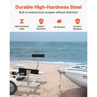 Guía de Remolque para Barcos, 2PCS Guías Cortas Ajustables para Bunk, Postes de Guía de Remolque de Acero Endurecido con Cojín Suave, Diseño de Guía de Rodillo de Alta Resistencia, para Remolque d...