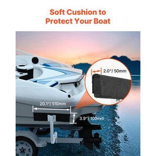 Guía de Remolque para Barcos, 2PCS Guías Cortas Ajustables para Bunk, Postes de Guía de Remolque de Acero Endurecido con Cojín Suave, Diseño de Guía de Rodillo de Alta Resistencia, para Remolque d...