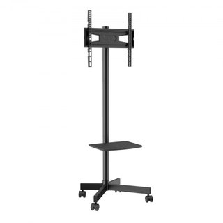 Soporte de TV Móvil, Carro de TV Móvil para TVs de 23 a 60 pulgadas, Soporte de TV Portátil Ajustable en Altura con Ruedas, con una Bandeja para Dispositivos Audiovisuales, Soporte de TV Rodante c...