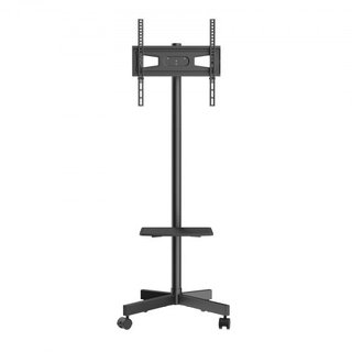 Soporte de TV Móvil, Carro de TV Móvil para TVs de 23 a 60 pulgadas, Soporte de TV Portátil Ajustable en Altura con Ruedas, con una Bandeja para Dispositivos Audiovisuales, Soporte de TV Rodante c...