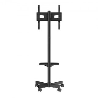 Soporte de TV Móvil, Carro de TV Móvil para TVs de 23 a 60 pulgadas, Soporte de TV Portátil Ajustable en Altura con Ruedas, con una Bandeja para Dispositivos Audiovisuales, Soporte de TV Rodante c...