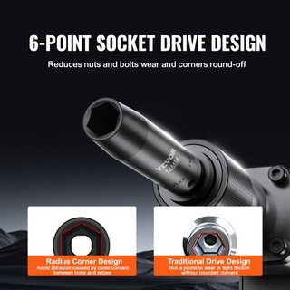 Juego de Enchufes de Impacto de 3/8", Juego de 48 Piezas SAE (5/16" - 3/4") y Métrico (8-22mm) Barra de Extensión de 6 Puntos Cr-V, Junta Universal y Adaptador para Taladro Eléctrico Incluye Estuc...