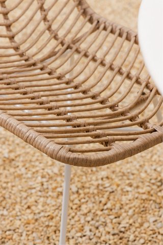 2 Sedie in rattan con gambe bianche