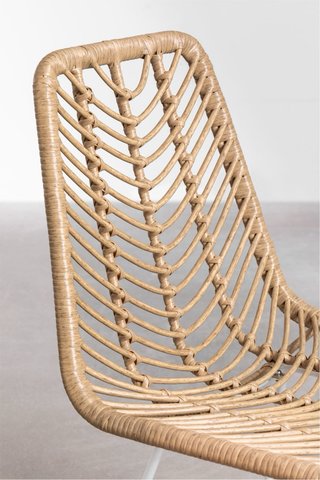 2 Sedie in rattan con gambe bianche