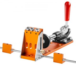 Kit de Plantilla de Agujeros de Pocket, 34 Pcs Sistema de Plantilla de Agujeros de Pocket con C-clamp de 27.9 cm, Accesorio, Brocas de Paso, Llaves, Anillos de Detención de Taladro, Puntas de Cond...
