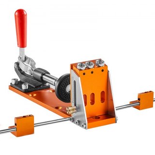 Kit de Plantilla de Agujeros de Pocket, 34 Pcs Sistema de Plantilla de Agujeros de Pocket con C-clamp de 27.9 cm, Accesorio, Brocas de Paso, Llaves, Anillos de Detención de Taladro, Puntas de Cond...