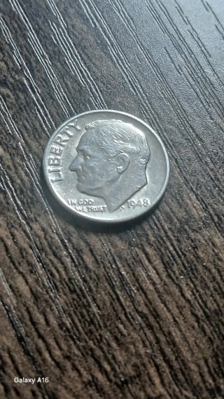 Moneda 10 Céntimos Roosevelt 1948 Plata