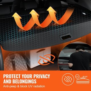 Cubierta de Carga Retráctil para Toyota, Cubierta de Maletero Impermeable Mejorada, Escudo de Seguridad y Sombra para Toyota RAV4 2019-2025 5 Plazas, Cubierta de Maletero Resistente a UV, Textura ...