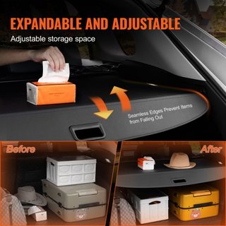 Cubierta de Carga Retráctil para Toyota, Cubierta de Maletero Impermeable Mejorada, Escudo de Seguridad y Sombra para Toyota RAV4 2019-2025 5 Plazas, Cubierta de Maletero Resistente a UV, Textura ...