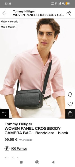Bandolera Tommy Hilfiger Negra Hombre