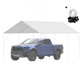 Cubierta de Reemplazo para Carport de 10 x 20 pies, Carpa de Techo para Garaje, Lona Pesada Impermeable y Protegida contra UV, Instalación Fácil con 40 Bungees de Bola (Solo Cubierta Superior, Mar...