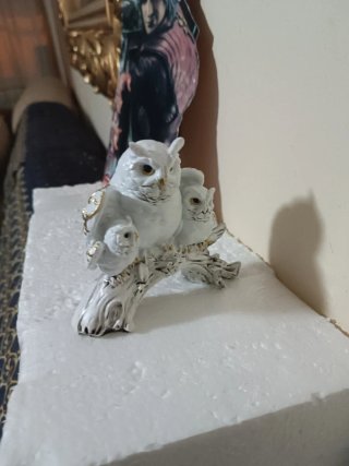 Figura búho madre con crías 11cm adornos y decorac