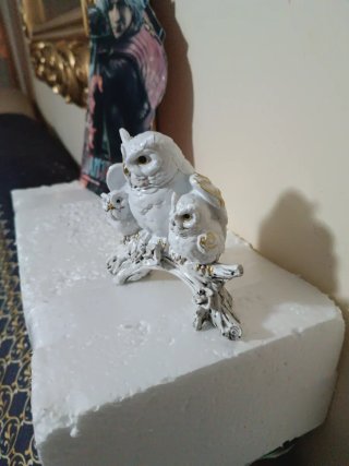 Figura búho madre con crías 11cm adornos y decorac