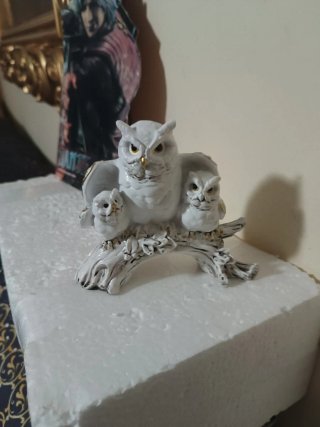 Figura búho madre con crías 11cm adornos y decorac