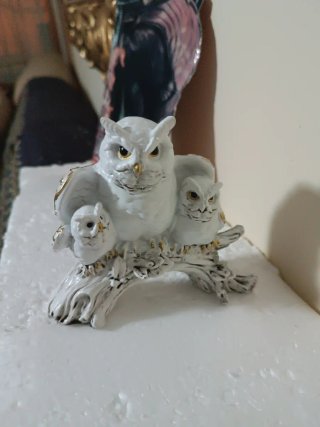 Figura búho madre con crías 11cm adornos y decorac