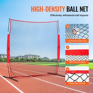 Red de Respaldo Barricada, Red de Barrera para Deportes de Pelota de 7x7 pies, Equipo de Práctica Portátil con Bolsa de Transporte, Pantalla de Protección para Entrenamiento de Béisbol, Softbol, L...