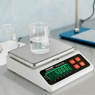 Báscula de Conteo Industrial, 10 kg x 0.1 g, Báscula Digital para Piezas y Monedas, Unidades g/kg/lb/oz/ct, Báscula Electrónica de Gramos para Conteo de Inventario, Báscula de Cocina y Joyería con...