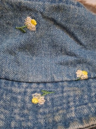 Cappellino bimba Zara jeans fiori 50 cm