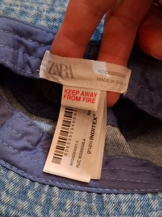Cappellino bimba Zara jeans fiori 50 cm