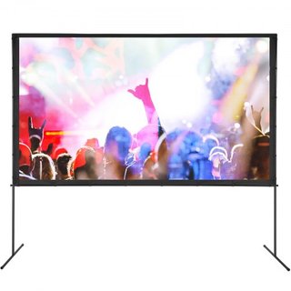 Pantalla de Proyector con Soporte, Pantalla de Película Exterior de 120 pulgadas 16:9 4K 1080 HD con Soporte, Pantalla de Proyección Sin Arrugas con Patas de Barra y Bolsa de Transporte, para Cine...