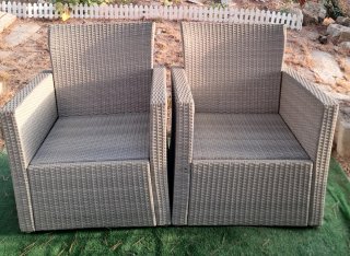2 Poltrone da Esterno in Rattan Grigio