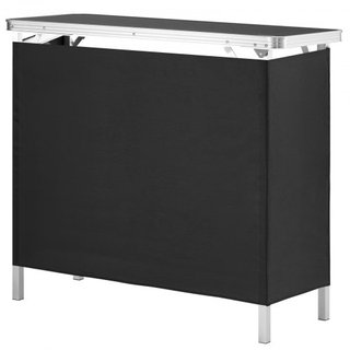 Mesa Podio Portátil para Feria, 97,5 × 38,5 × 87 cm, Mostrador de Exhibición con Pared, Mesa de Bar de Promoción Plegable con Estante de Almacenamiento y Bolsa de Transporte