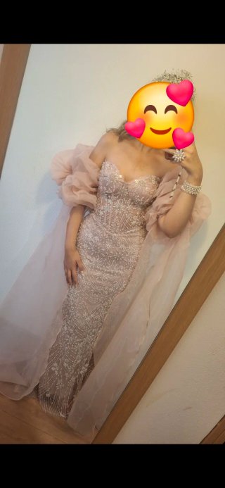 Vestido de fiesta pedrería rosa boda gitana