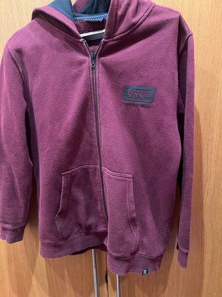 Chaqueta Vans Granate con Cremallera y capucha
