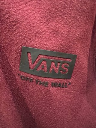 Chaqueta Vans Granate con Cremallera y capucha