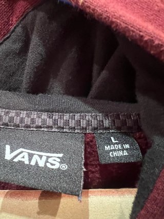 Chaqueta Vans Granate con Cremallera y capucha
