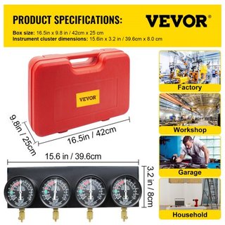 Kit de Herramientas para Sincronización de Carburadores de Vacío de Combustible con Manguera de Caucho