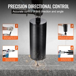 Broca de Núcleo, Brocas de Núcleo de Diamante Húmedas/Secas de 10.8 cm para Ladrillo y Bloque, Broca de Núcleo de Concreto con Adaptador de Broca Piloto y Hoja de Serrar, Profundidad de Perforació...