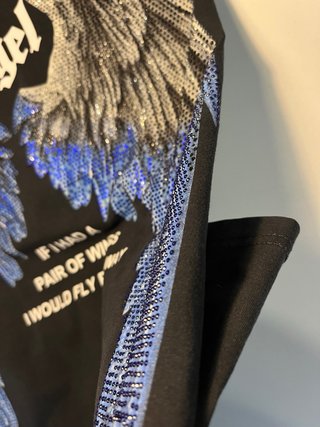 Maglia T-shirt Angel con brillantini